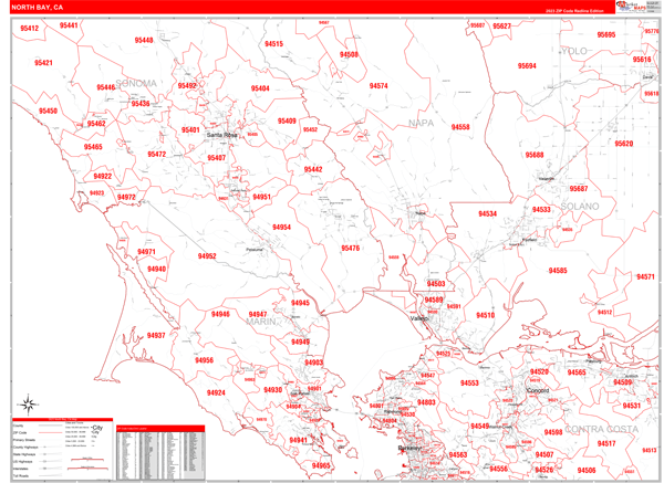 North Bay Metro Area Wall Map